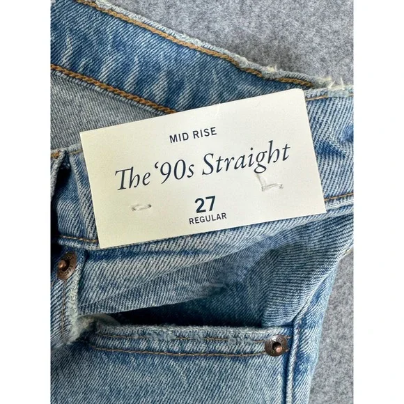 NWT Abercrombie Fitch The 90s Straight Mid Rise Jeans Women Size 27 Reguar - Picture 6 of 12